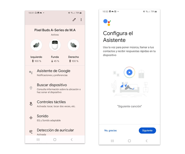 configura el asistente de google